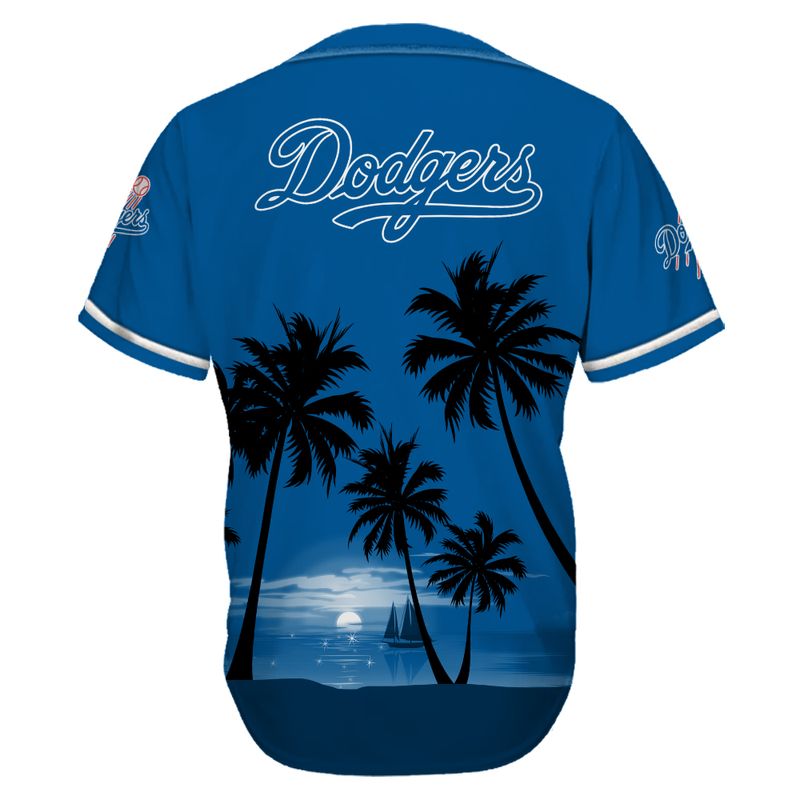 Los Angeles Dodgers Beach Sunset Baseball Jersey - Image 3