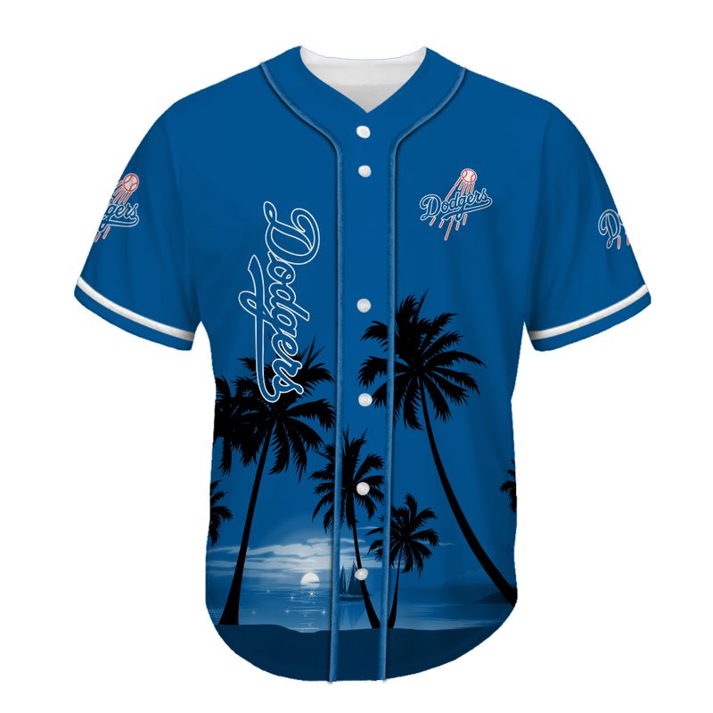 Los Angeles Dodgers Beach Sunset Baseball Jersey - Image 2