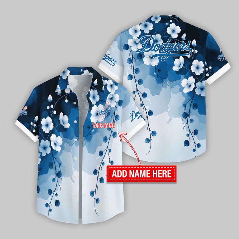 Los Angeles Dodgers Blue Blossom Hawaiian Shirt