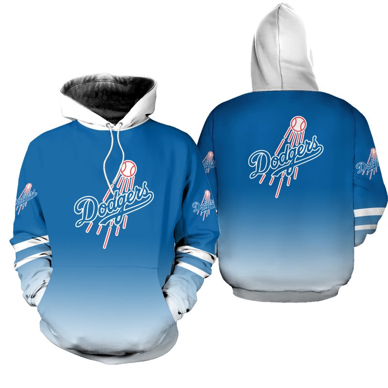 Los Angeles Dodgers Blue Fade Gradient Hoodie