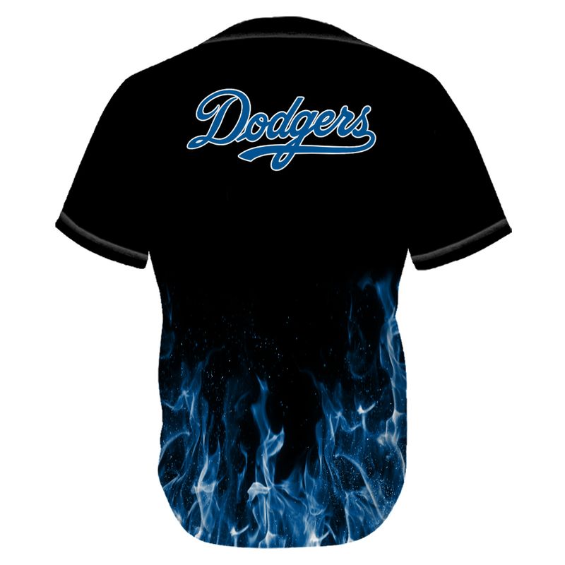 Los Angeles Dodgers Blue Flame Baseball Jersey - Image 3