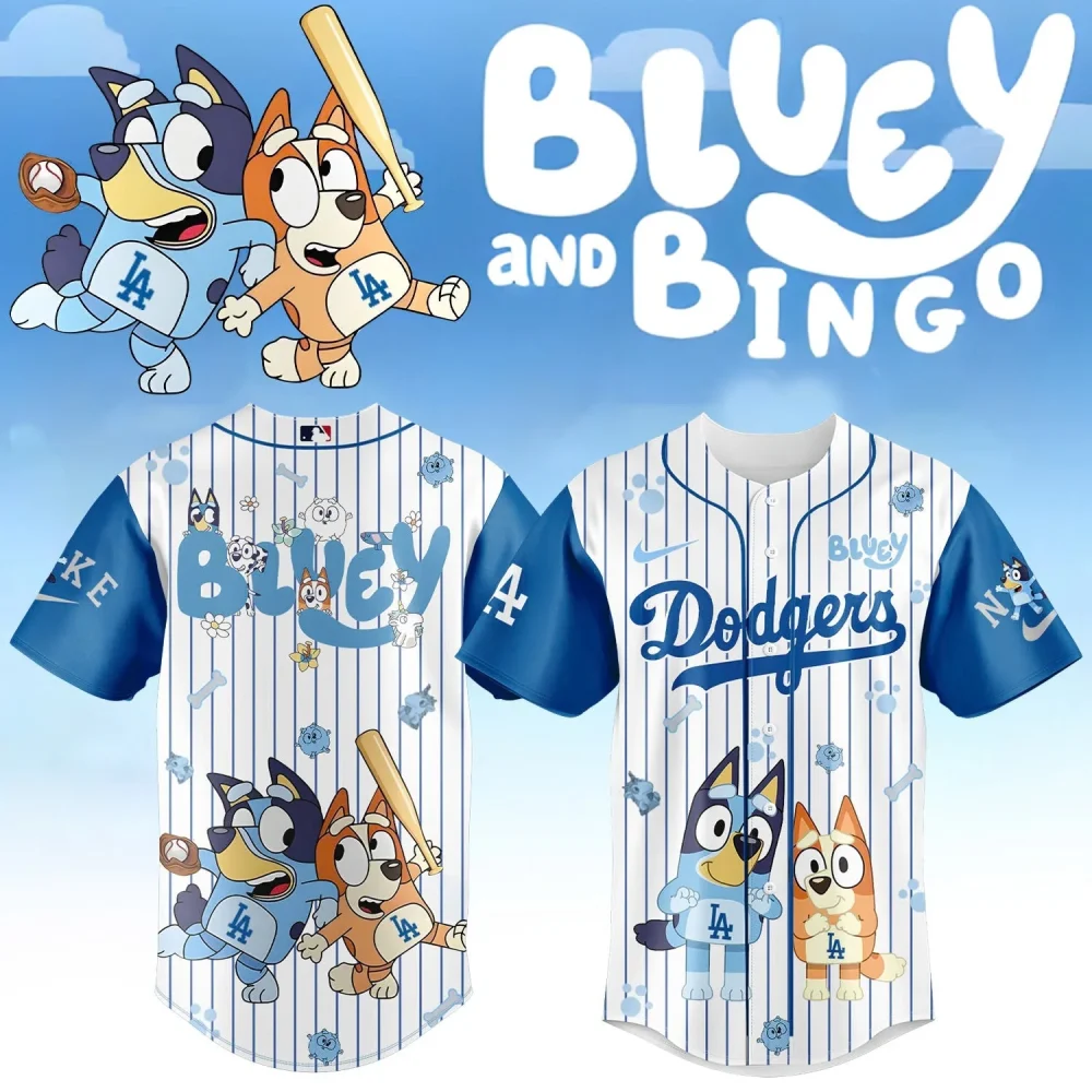 Los Angeles Dodgers Bluey & Bingo Playball Baseball Jersey