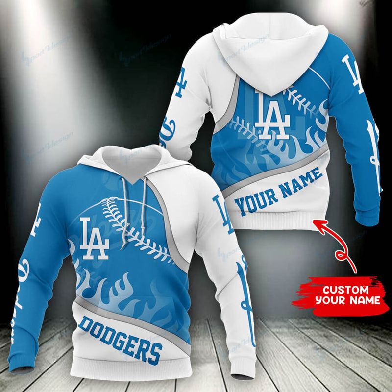 Los Angeles Dodgers Flame Baseball Custom Hoodie