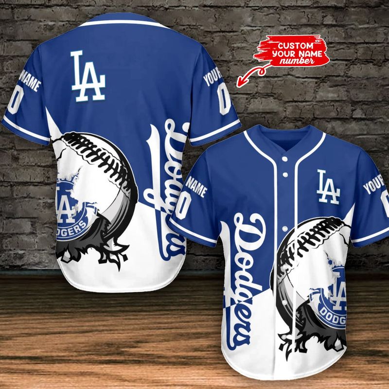 Los Angeles Dodgers Home Run Strike Baseball Jersey