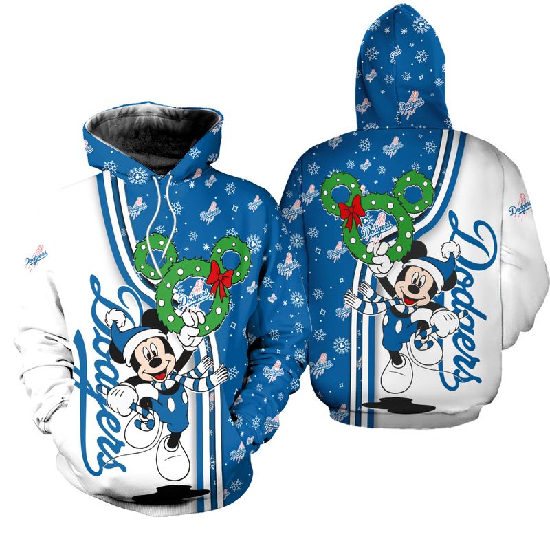Los Angeles Dodgers Mickey Mouse Christmas Hoodie