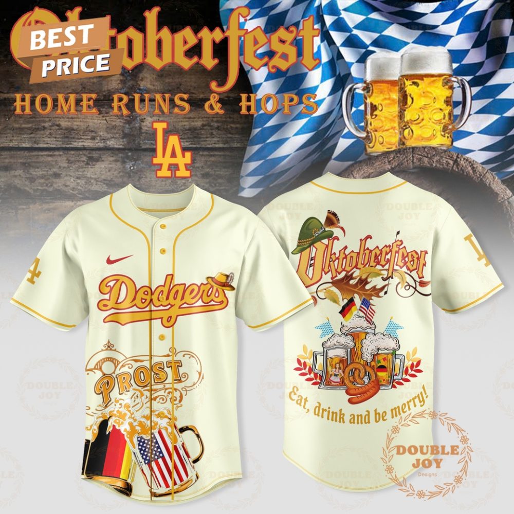 Los Angeles Dodgers -Oktoberfest Home Runs And Hops White Edition Baseball Jersey