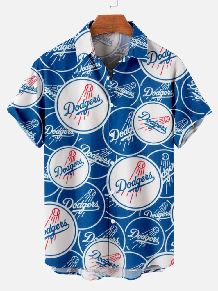 Los Angeles Dodgers Retro Logo Hawaiian Shirt