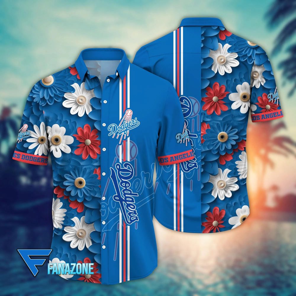 Los Angeles Dodgers Split Bloom Hawaiian Shirt