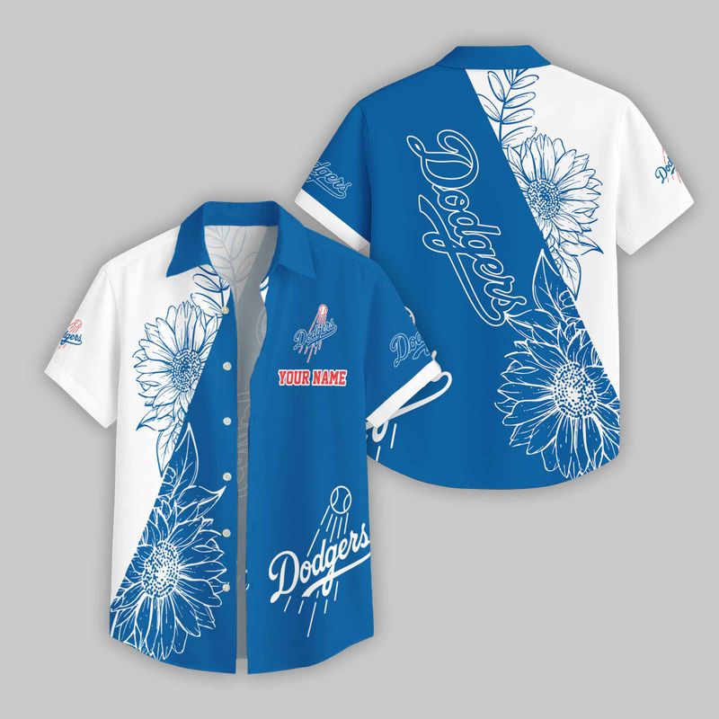 Los Angeles Dodgers Sunflower Bloom Hawaiian Shirt