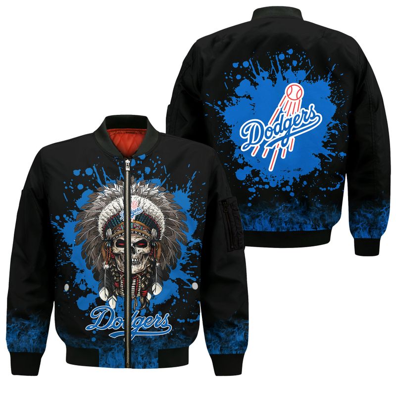 Los Angeles Dodgers Warrior Skull Bomber Jacket