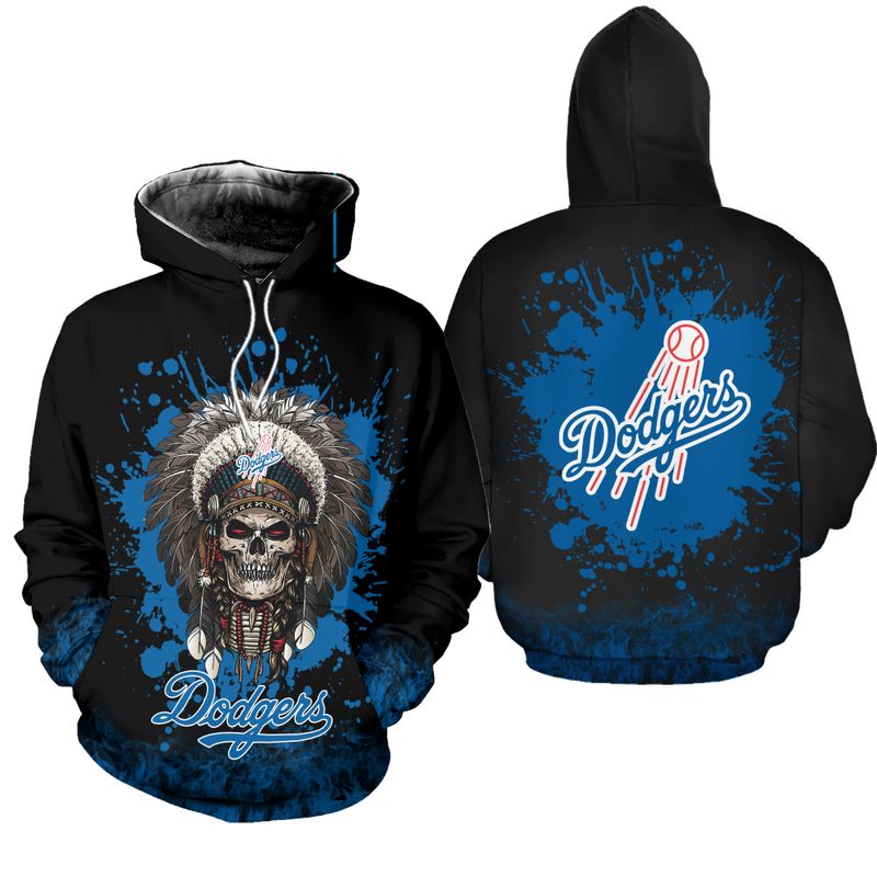 Los Angeles Dodgers Warrior Skull Hoodie