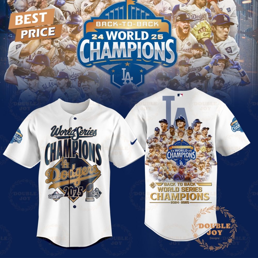 Los Angeles Dodgers X Back To Back World Series 2025 Baseball Jersey