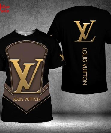 Louis Vuitton Black Brown Luxury Brand Premium T-Shirt Outfit For Men Women