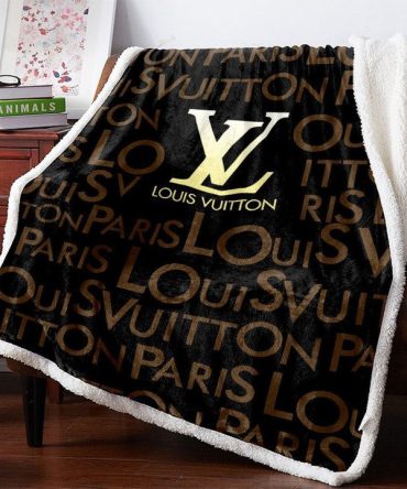 Louis Vuitton Logo Pattern Limited Editition Fleece Blankets 028 - Hearthtops Store