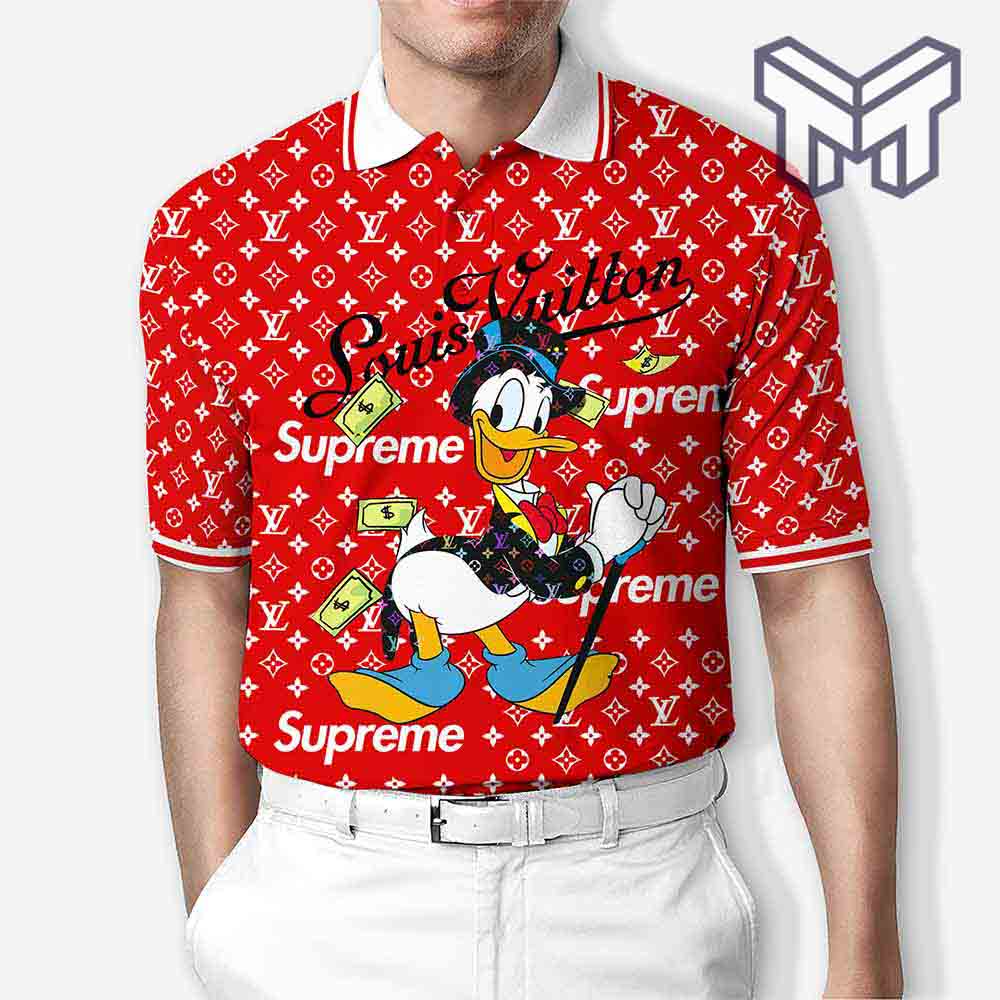 Louis Vuitton Polo,Louis Vuitton Donald Duck Red Limited Edition Premium Polo Shirts