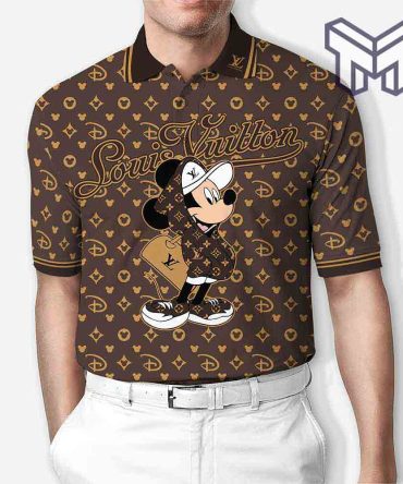 Louis Vuitton Polo,Louis Vuitton Mickey Brown Limited Edition Premium Polo Shirts