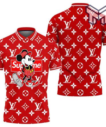 Louis Vuitton Polo,Louis Vuitton Mickey Red Limited Edition Premium Polo Shirts