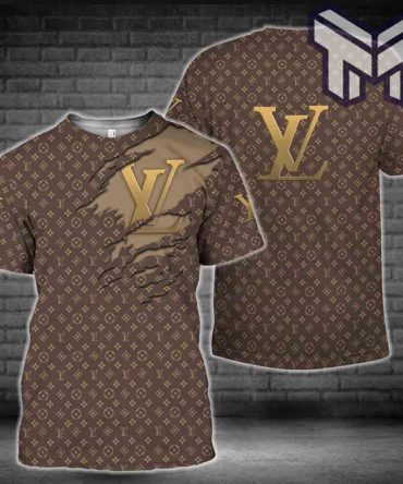 Louis Vuitton Shirt, Louis Vuitton Golden Logo Brown Luxury Brand Premium T-Shirt Outfit