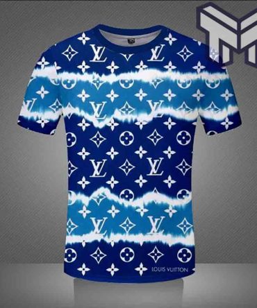 Louis Vuitton Shirt, Louis Vuitton Logo Blue Luxury Brand T-Shirt For Men Women