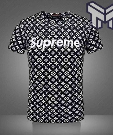 Louis Vuitton Shirt, Louis Vuitton Supreme White Black Premium T-Shirt Luxury Brand Outfit