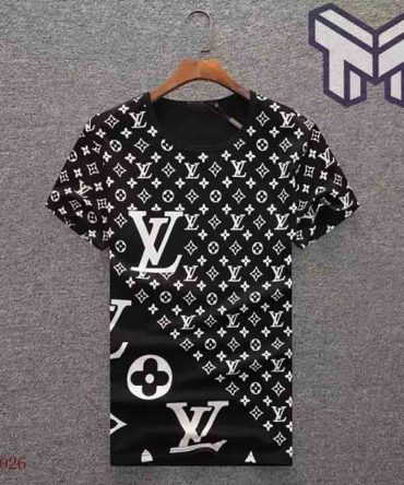 Louis Vuitton Shirt, Louis Vuitton White Logo Black Premium T-Shirt Luxury Brand Outfit