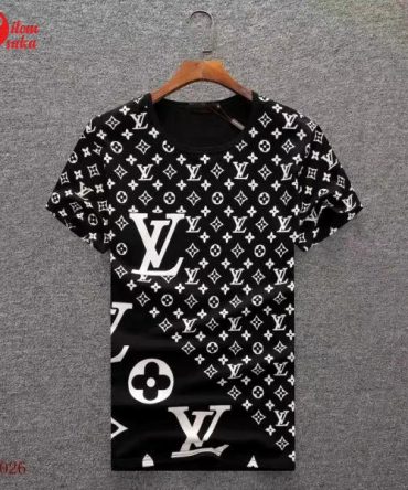 Louis Vuitton White Logo Black Premium T-Shirt Luxury Brand Outfit For Men Women