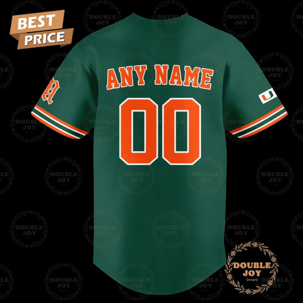 Miami Hurricanes Ncaa 2025 Custom Name Limited Edition Baseball Jersey - Image 3
