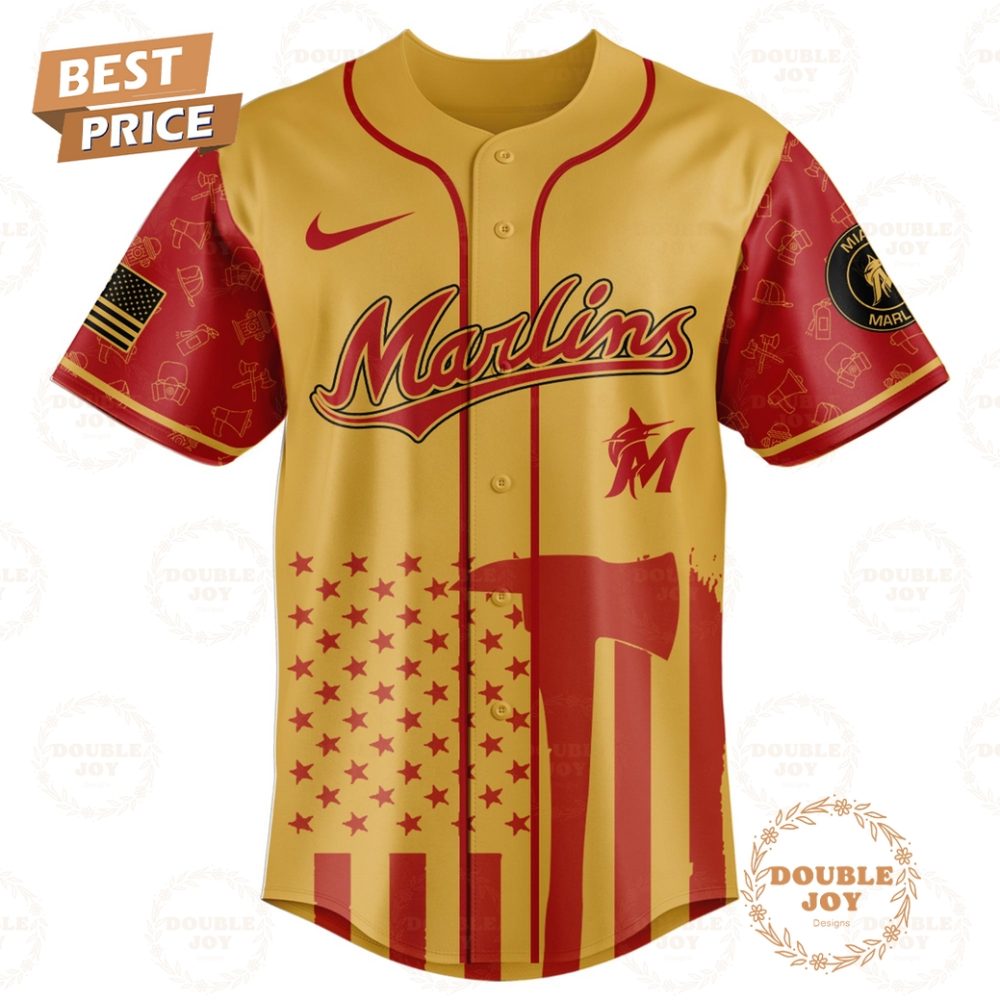 Miami Marlins Firefighter Appreciation Night 2025 Limited Edition Baseball Jersey - Image 2
