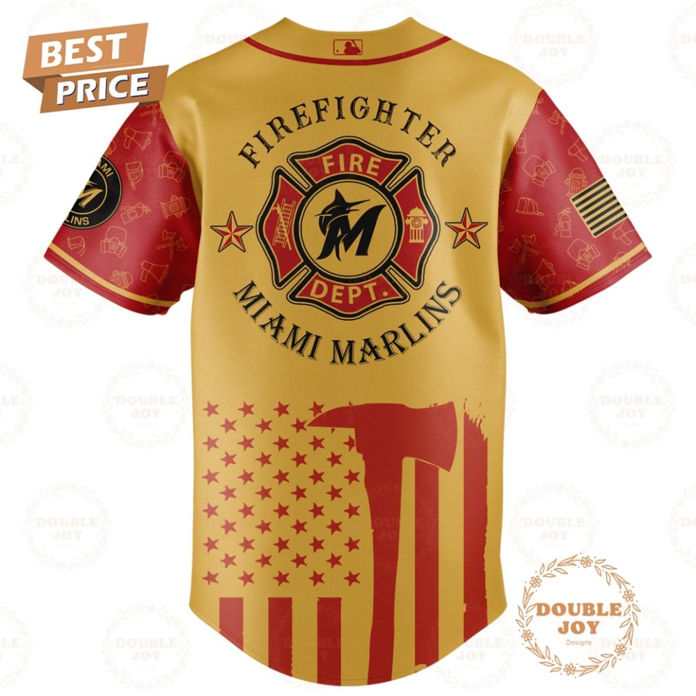 Miami Marlins Firefighter Appreciation Night 2025 Limited Edition Baseball Jersey - Image 3