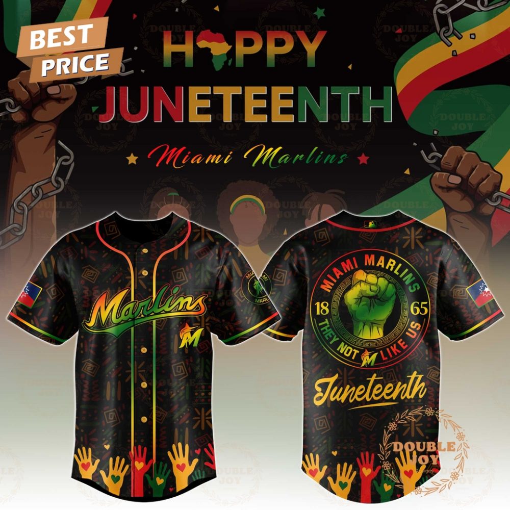 Miami Marlins Happy Juneteenth They Not Like Us Limited Edition Baseball Jersey