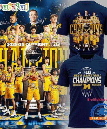 Michigan Wolverines 2026 Big Ten Men'S Basketball Regular Season Champions Team Graphic T Shirt