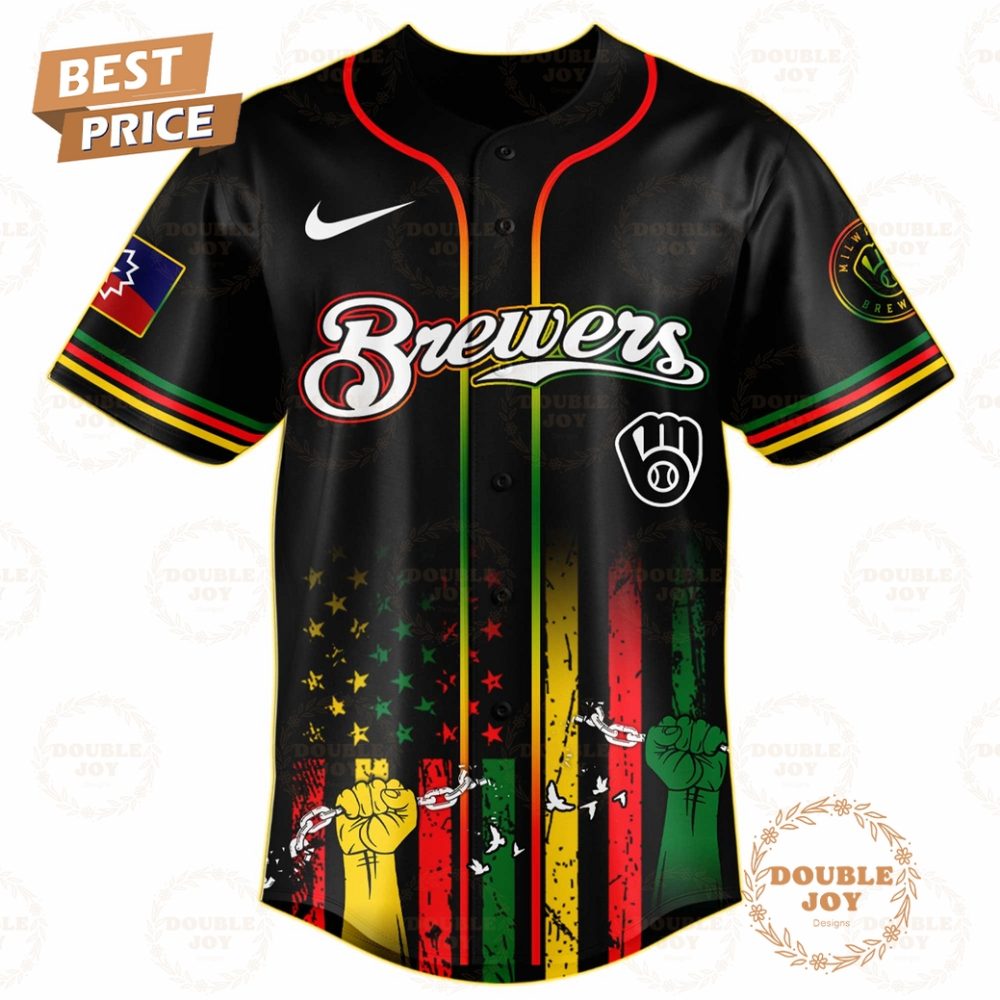 Milwaukee Brewers Juneteenth Freedom Day 2025 Special Edition Baseball Jersey - Image 2