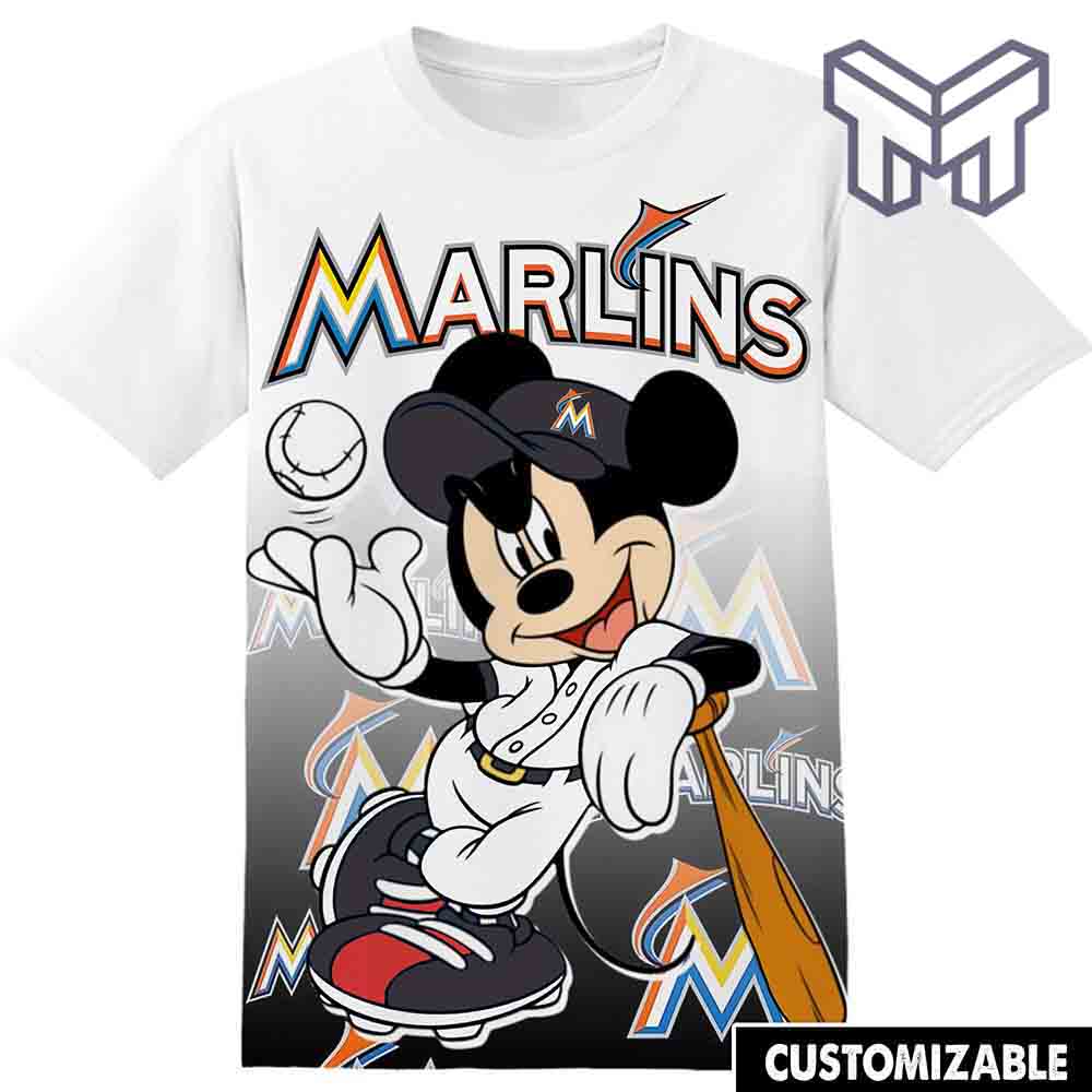 Mlb Miami Marlins Disney Mickey 3D T-Shirt ,All Over 3D Printed Shirts