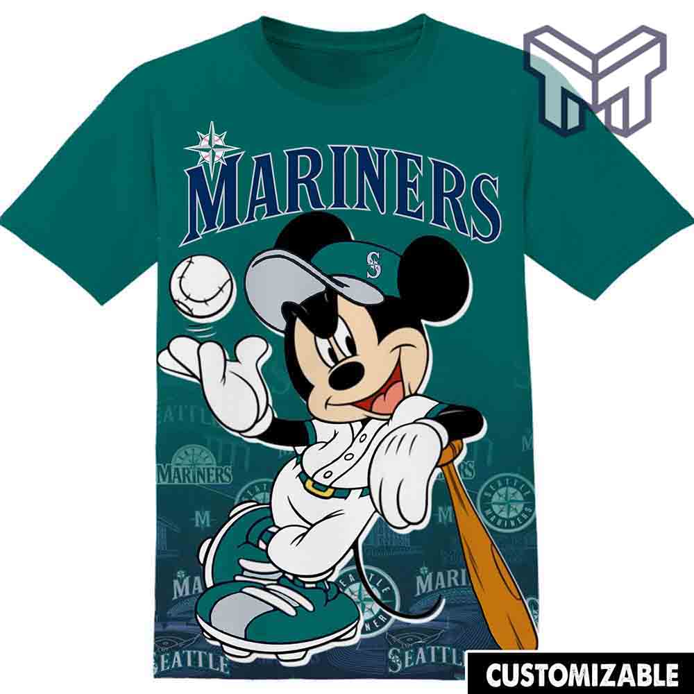 Mlb Seattle Mariners Disney Mickey 3D T-Shirt ,All Over 3D Printed Shirts - Image 2