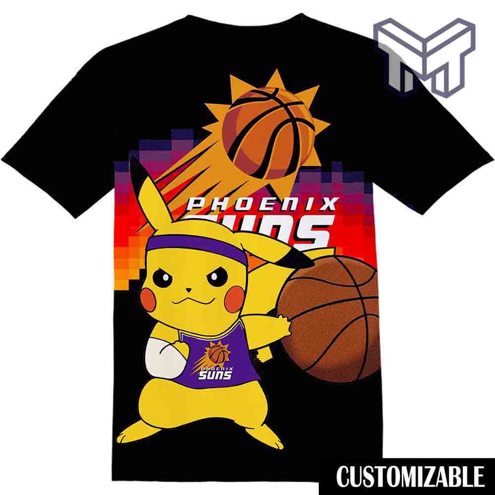 Nba Phoenix Suns Pokemon Pikachu 3D T-Shirt ,All Over 3D Printed Shirts
