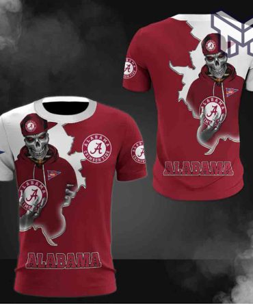 Ncaa Alabama Crimson Tide T Shirt Skull 3D T-Shirt, All Over 3D Printed Shirts