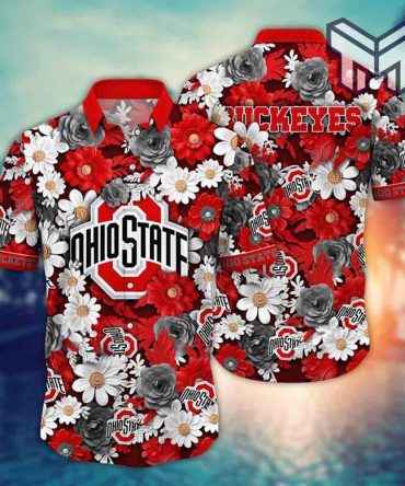 Ncaa Hawaiian Shirts, Ohio State Buckeyes Hawaiian Shirt, Aloha Shirt, Hawaiian Shirts For Men