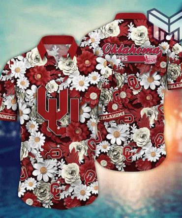 Ncaa Hawaiian Shirts, Oklahoma Sooners Hawaiian Shirt, Aloha Shirt, Hawaiian Shirts For Men