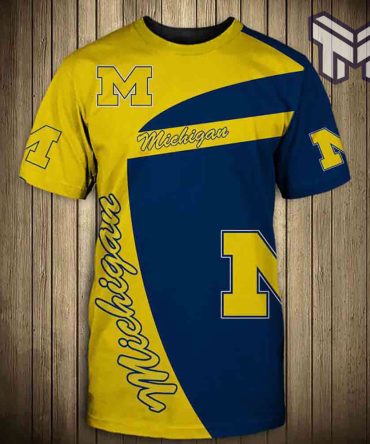 Ncaa Michigan Wolverines T Shirt Mens 3D T-Shirt, All Over 3D Printed Shirts