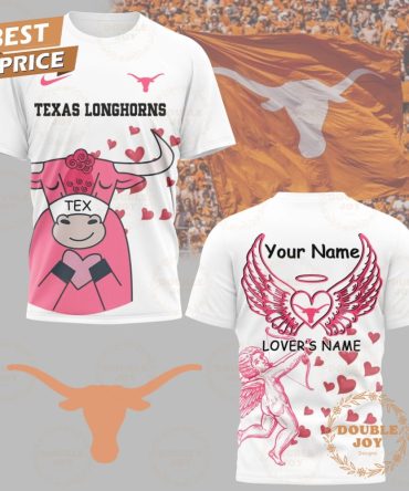 Ncaa Texas Longhorns Valentine 2025 Custom Name T-Shirt, Hoodie