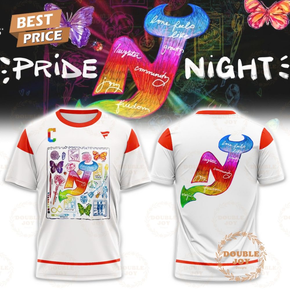 New Jersey Devils Nhl 2025 "Pride Night" Limited Edition Hoodie - White - Image 2