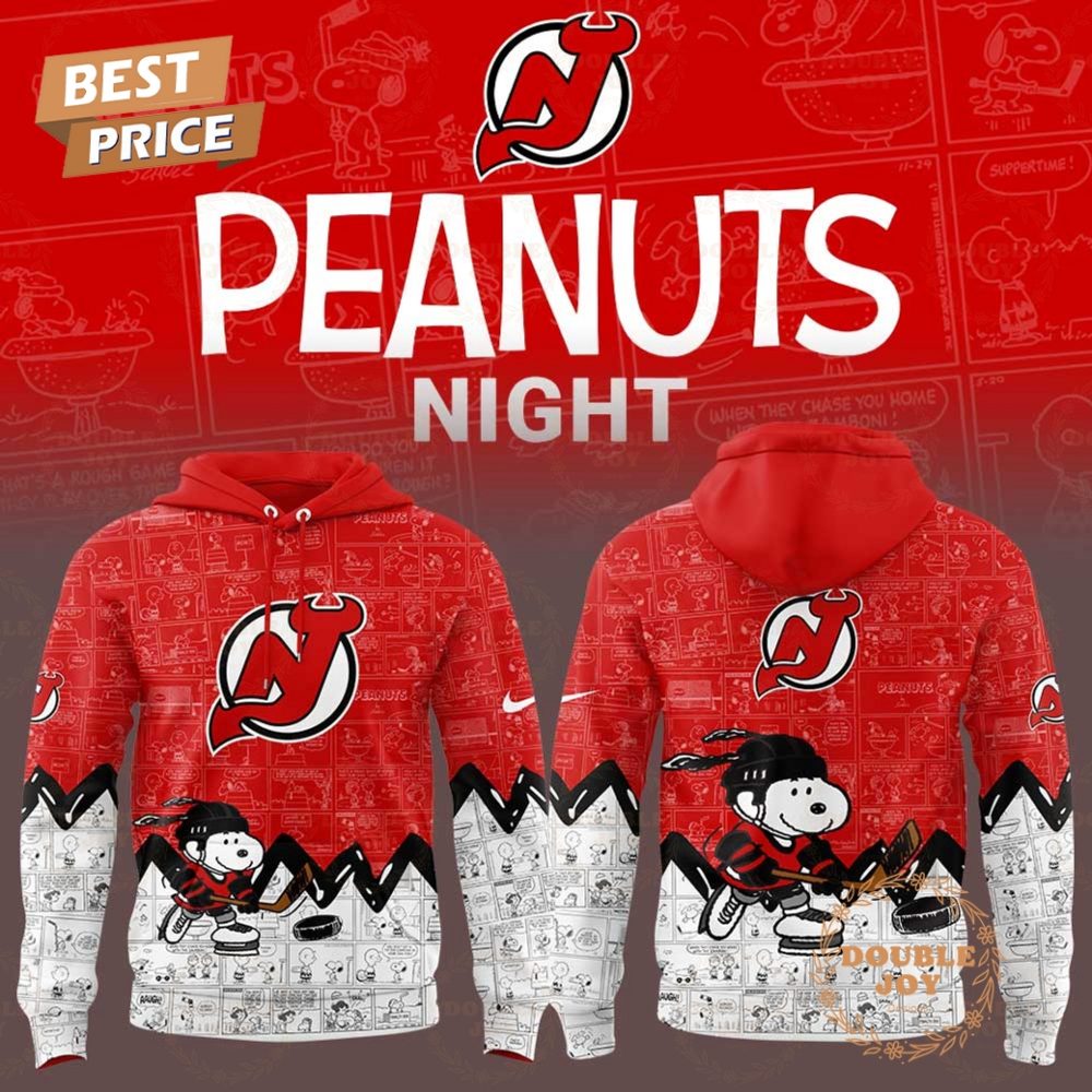 New Jersey Devils Nhl Peanuts Night 75Th Anniversary Red Limited Edition Hoodie