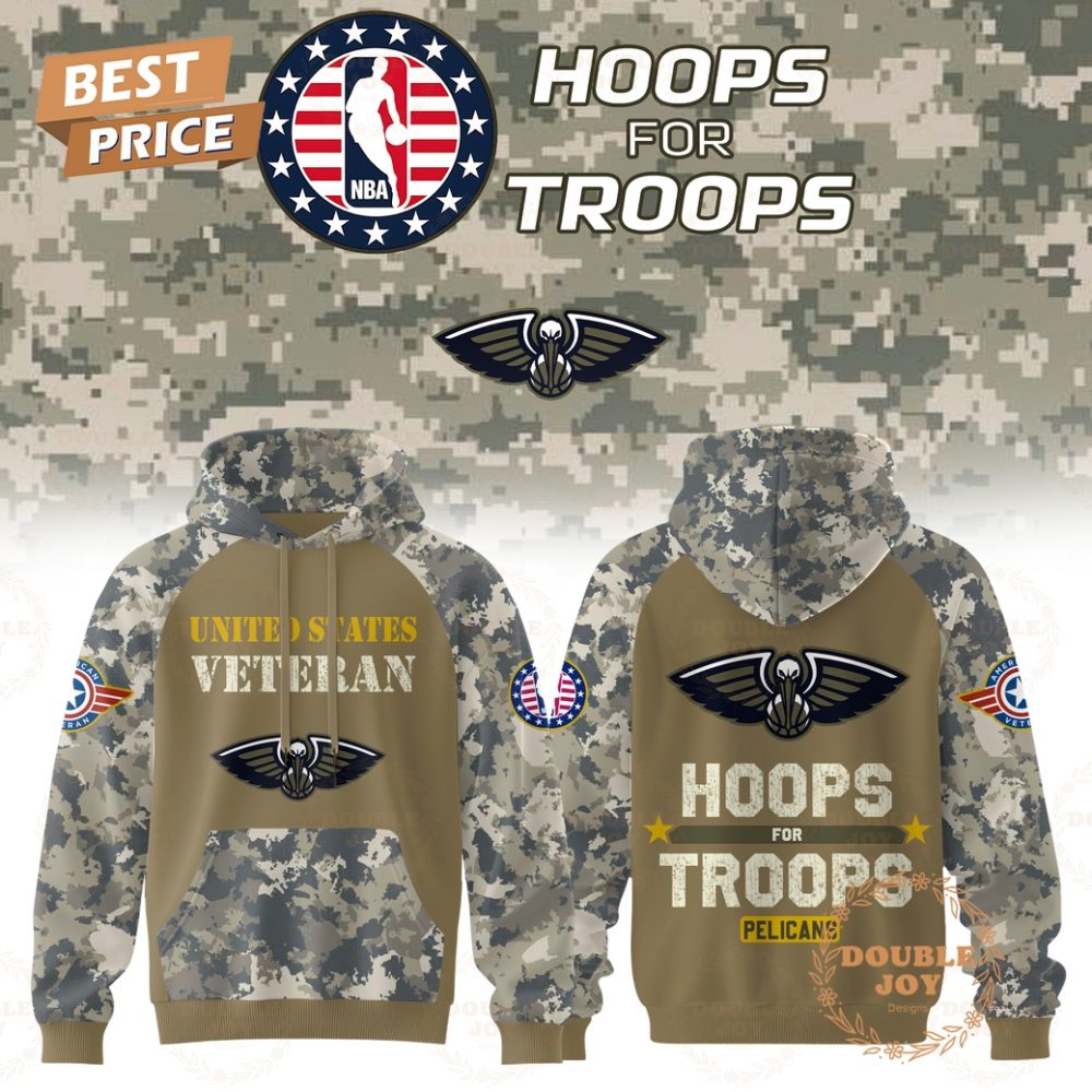 New Orleans Pelicans Nba X Hoops For Troops 2025 Hoodie
