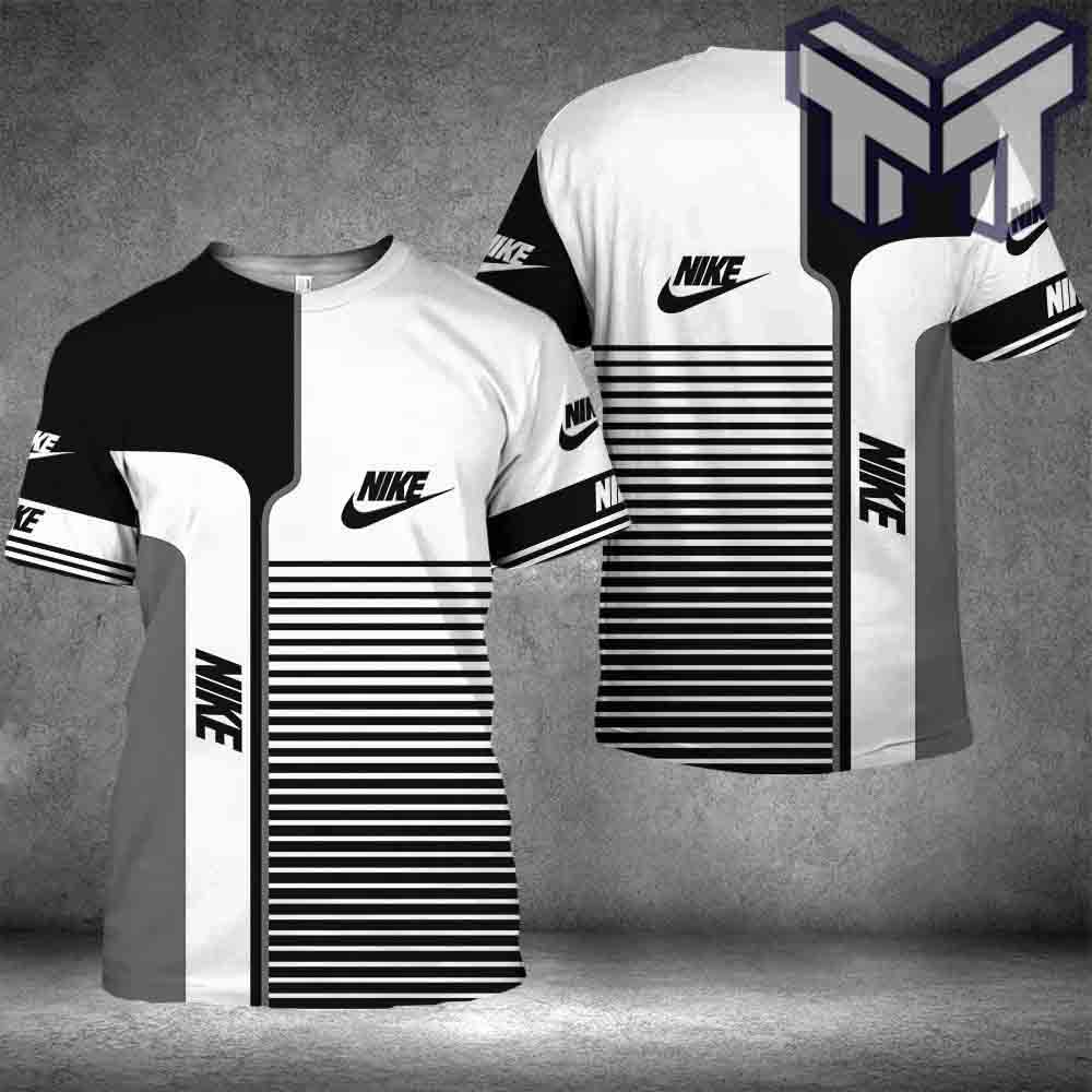 Nike T-Shirt, Nike Black White Luxury Brand Premium T-Shirt Outfit For Men Women
