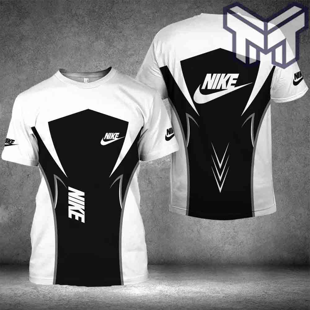 Nike T-Shirt, Nike Black White Luxury Brand T-Shirt For Men Women - Image 2