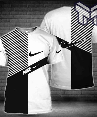 Nike T-Shirt, Nike Black White Luxury Brand T-Shirt Outfit For Men Women