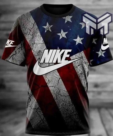 Nike T-Shirt, Nike Us Flag Pattern Luxury Brand T-Shirt Gift For Men Women