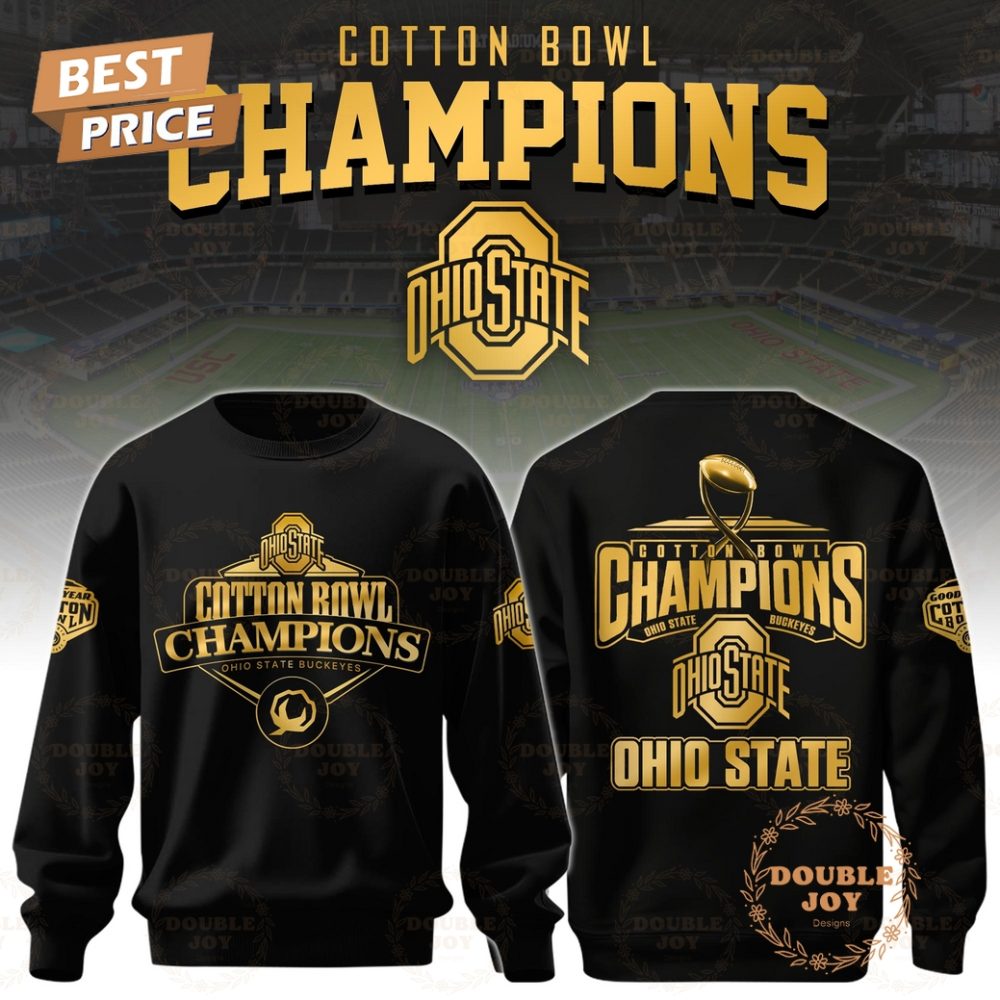 Ohio State Buckeyes Cotton Bowl Champions 2025 Gold Design T-Shirt, Hoodie - Image 2