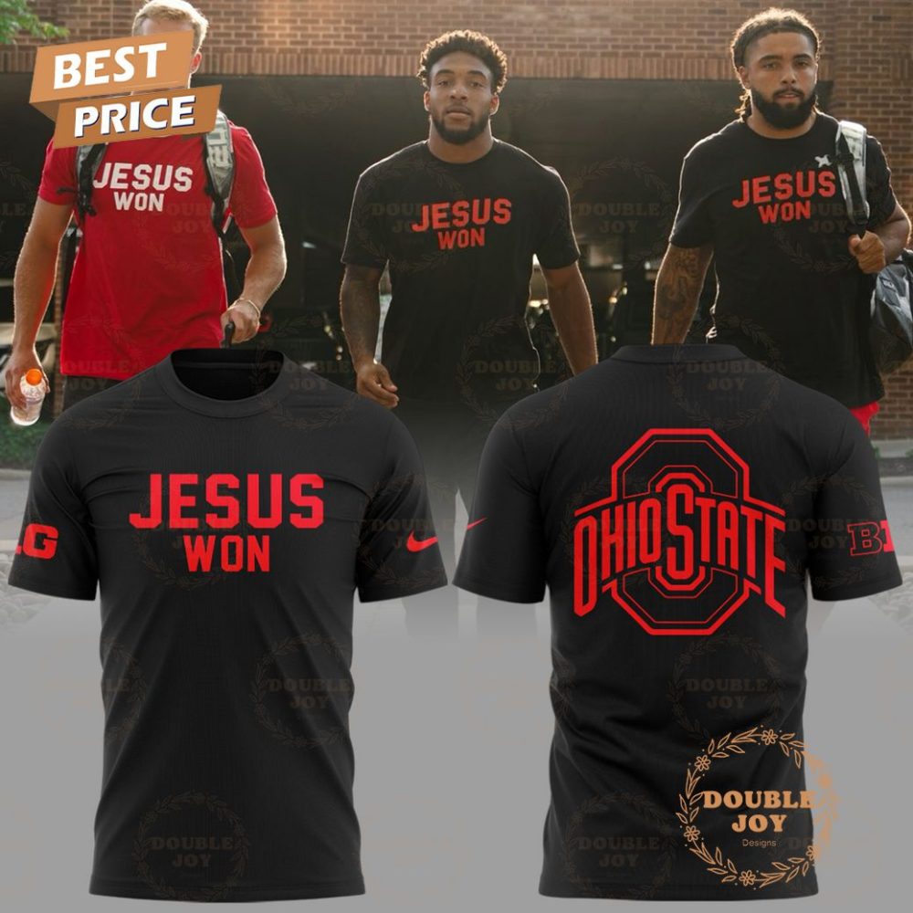 Ohio State Buckeyes Jesus Won 2024 T-Shirt,Hoodie - Black