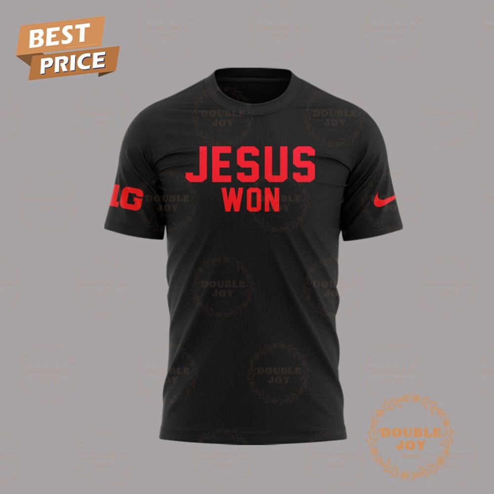 Ohio State Buckeyes Jesus Won 2024 T-Shirt,Hoodie - Black - Image 2